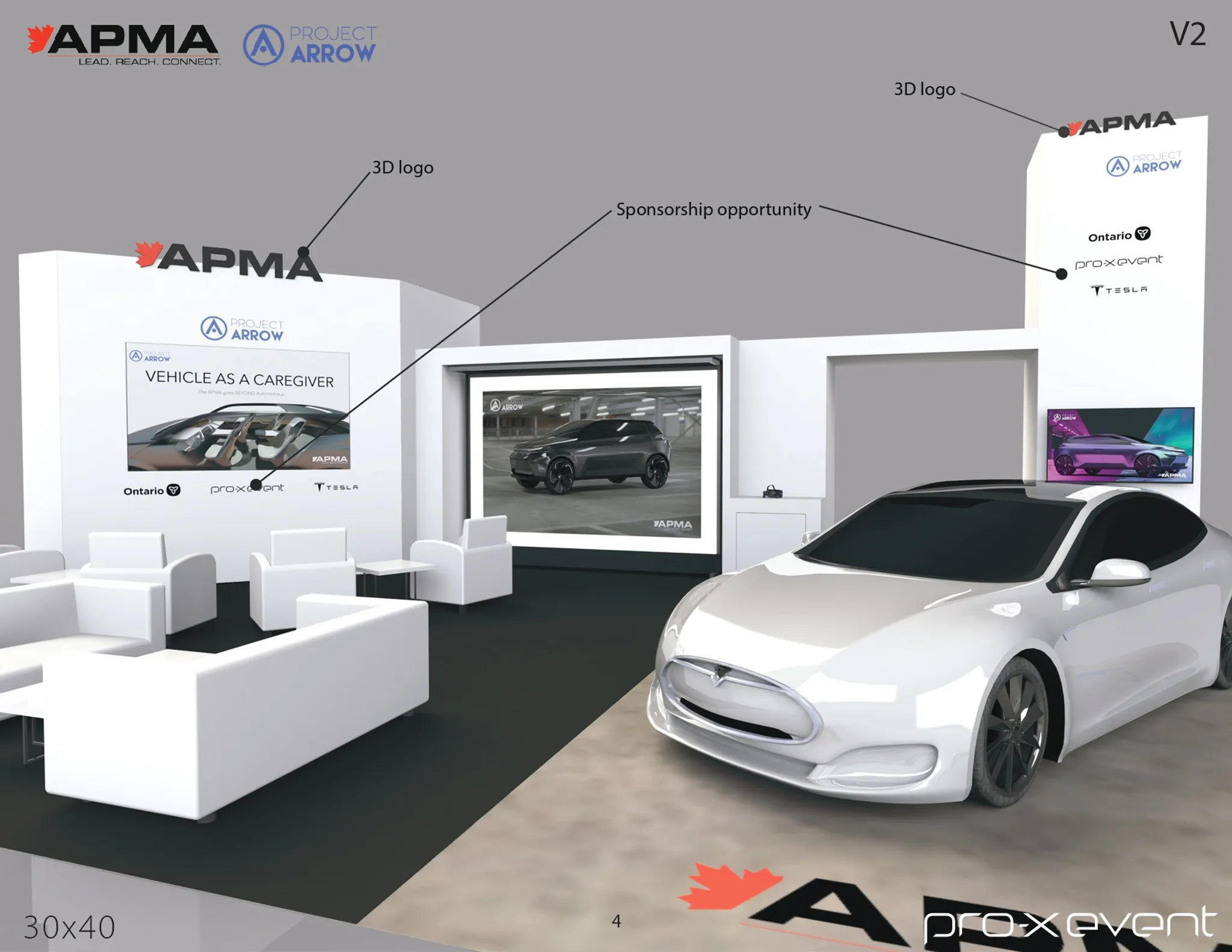 30x40 Island booth design by Pro-X Exhibits